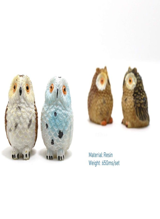 Efillooc Miniature Figurine Set Multi Color and Design (4 owl Set) - Image 3